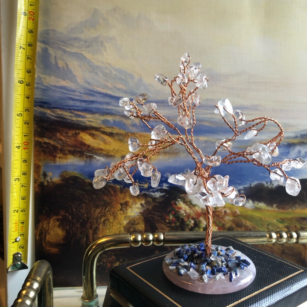 💙BEAUTIFUL HANDMADE Crystal Gemstone Tree Sculpture 🌴
